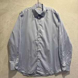 Suitsupply Traveller Dress Shirt Men's Size 46 / 18 Slim Fit Gingham Check Blue